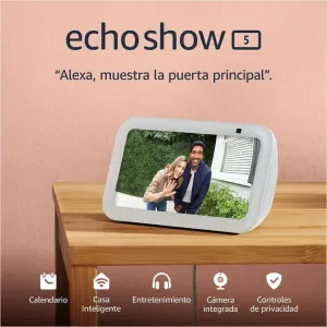 ÚLTIMAS HORAS - Amazon Echo Show 5 (modelo más reciente), Pantalla inteligente con graves más profundos y sonido más claro, Blanco