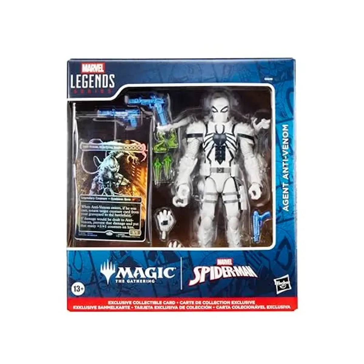 Marvel Legends Series, Magic: The Gathering, Agent Anti-Venom, Figura de acción del Hombre Araña de 15 cm con Carta Metalizada Exclusiva Coleccionable