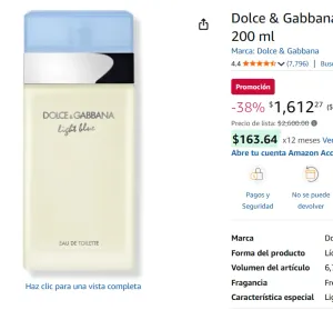 Dolce & Gabbana EDP 200 ml