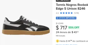 Tennis Negros Reebok 