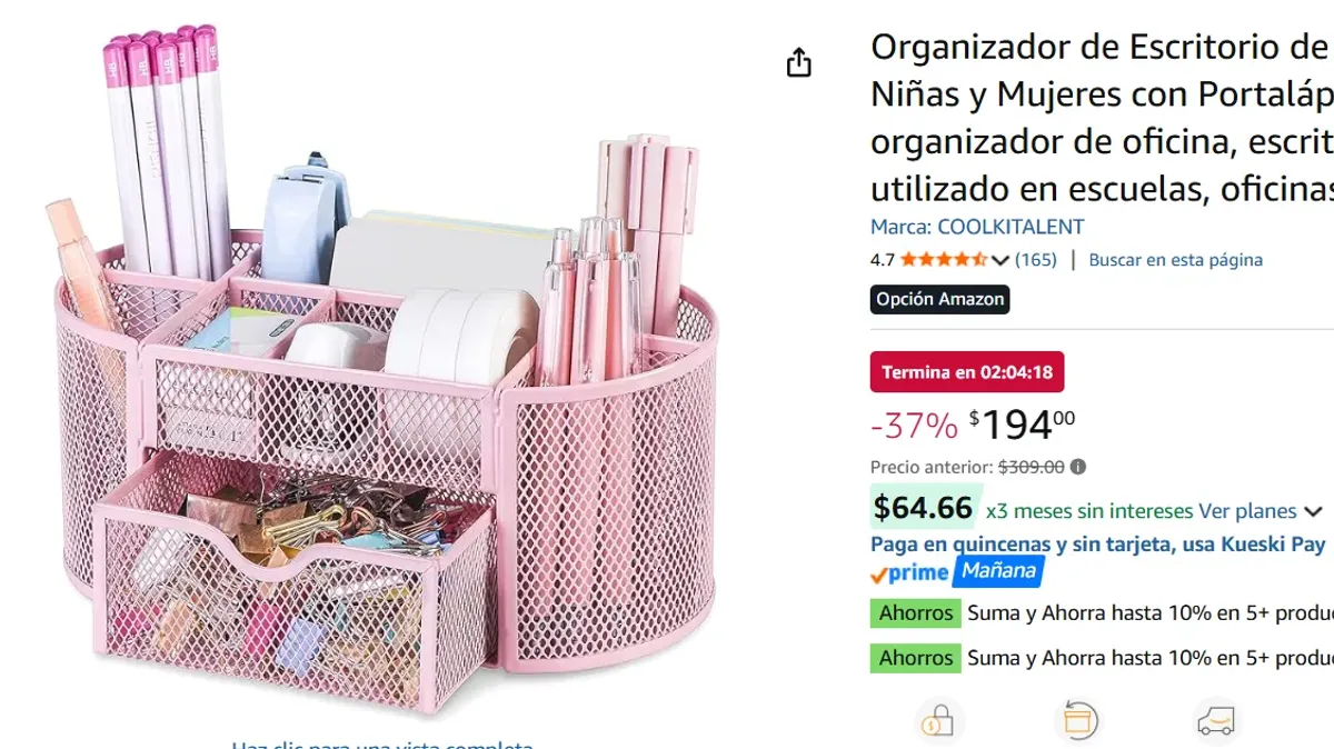 Organizador de Escritorio de Malla 