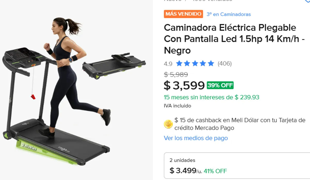 Caminadora Eléctrica Plegable 
