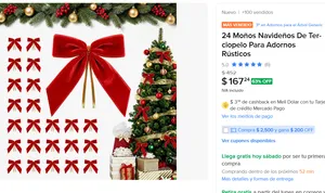 24 Moños Navideños De Terciopelo 