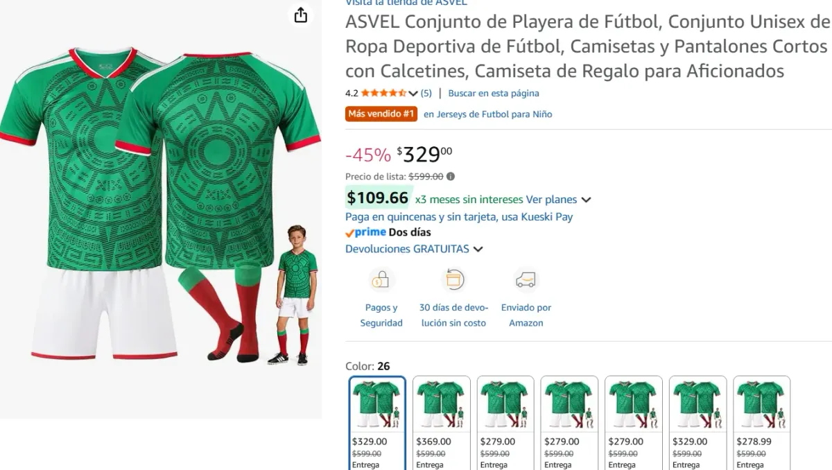 Conjunto de Playera de Fútbol