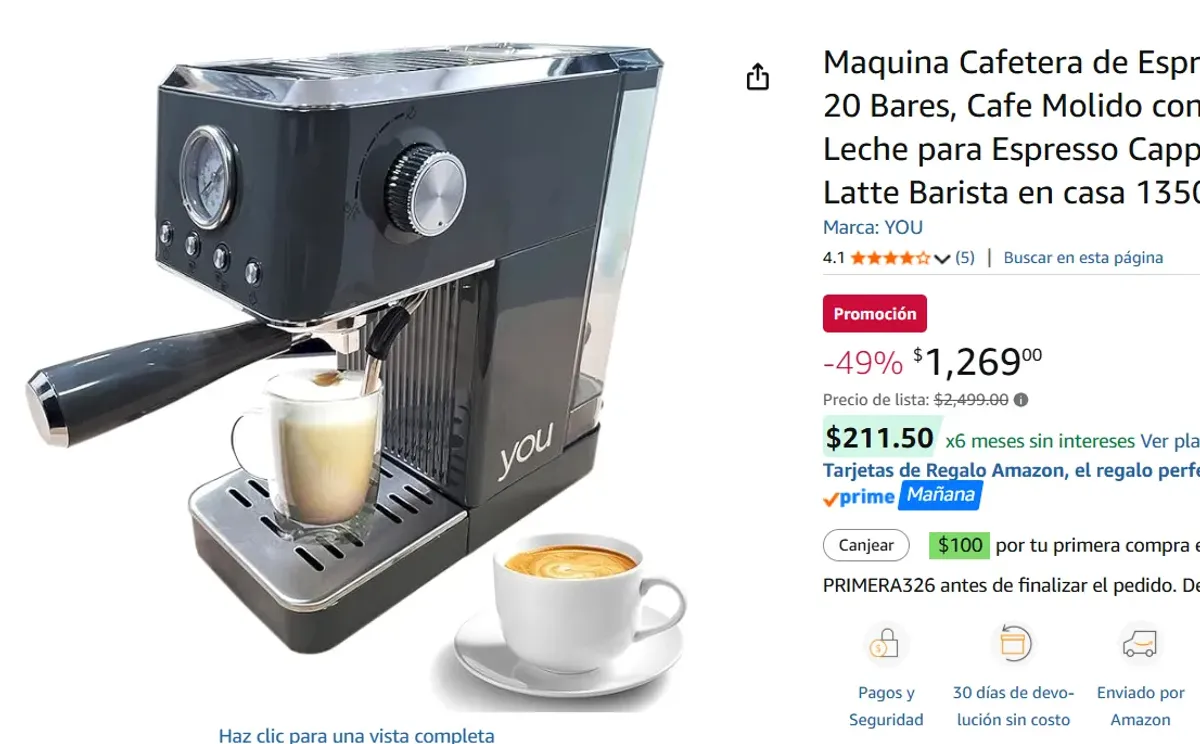 Cafetera de Espresso y Capuchino 