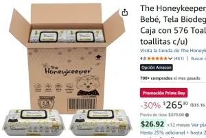 The Honeykeeper, Toallitas Húmedas para Bebé, Tela Biodegradable Aroma a Miel, Caja con 576 Toallitas (8 paquetes de 72 toallitas c/u)