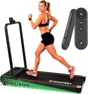 Mastery Brand Caminadora Electrica Portátil con Inclinación para Ejercicio en Casa, Walking Pad con Asa Compacta para Escritorio, para Correr o Caminar 2HP, 121x55x95 cm para Hogar Oficina