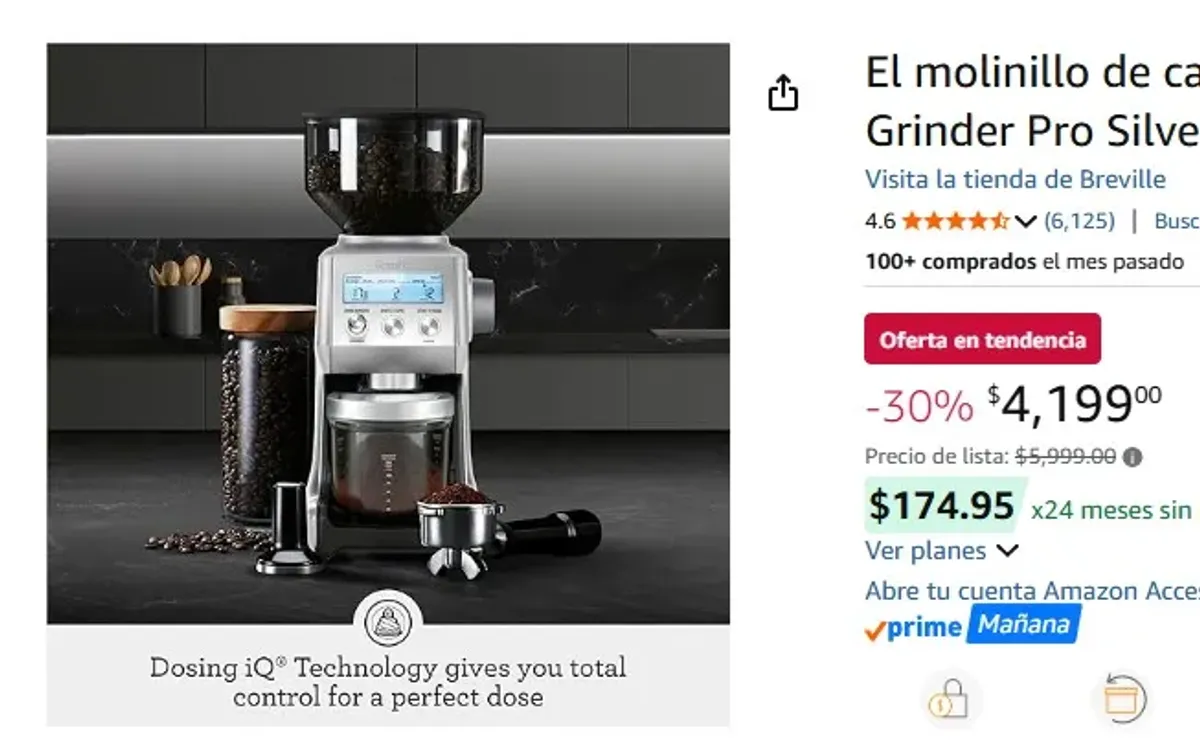 El molinillo de café Breville Smart Grinder Pro Silver, SCG820