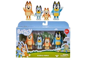 Bluey and Friends - Paquete de 4 Cifras posables de 2.5 a 3 Pulgadas