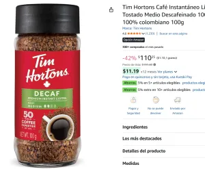 Café Instantáneo Tostado Medio 100g