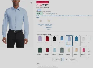 CON PRIME - Van Heusen Camisa de vestir, ajuste regular, para hombre