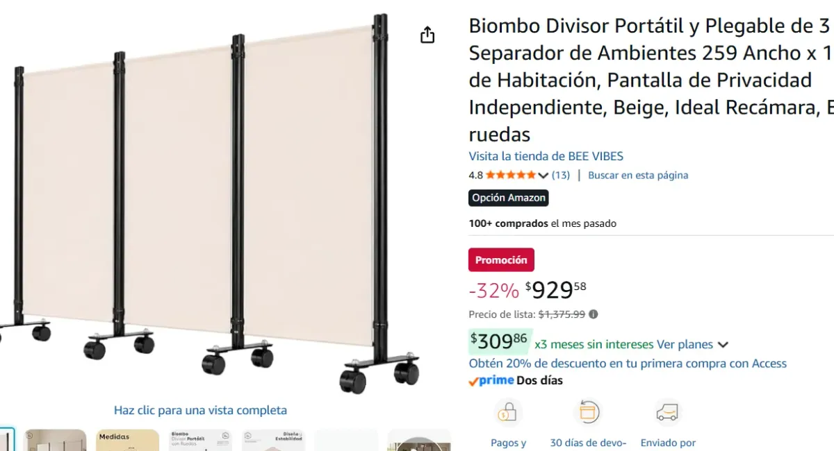 Biombo Divisor Plegable 