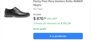 Derby Flexi Para Hombre Estilo 404601 Negro