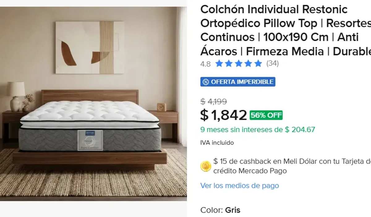 Colchón Individual Restonic 