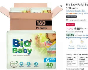 Pañal Bebé , 160 piezas