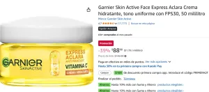 Crema hidratante, tono uniforme 50 mililitro