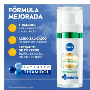 NIVEA LUMINOUS630 Anti-manchas Serum Facial Anti-imperfecciones (30 ml) - Con Ácido Hialurónico, Ácido Salicílico y Extracto de Té Verde, para una Piel Uniforme, Suave y matificada.