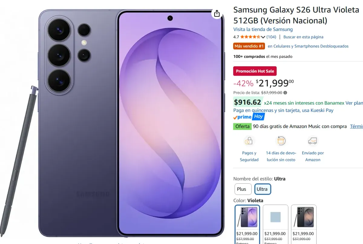 Samsung Galaxy S26 Ultra Violeta 512GB 