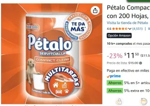 Pétalo Compact Clean, Servitoalla, 1 Rollo con 200 Hojas, Multitareas