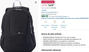 TOTTO Mochila Ergonómica Grande Porta Laptop 14 Repelente a Líquidos | Escuela - Oficina - Viaje | 25 L GOCTAL 2.0