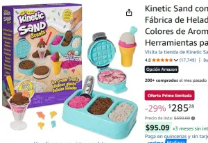 Kinetic Sand con Aroma, Set de Juego Fábrica de Helados y Postres con 3 Colores de Aroma Natural con Aroma y 6 Herramientas para Servir