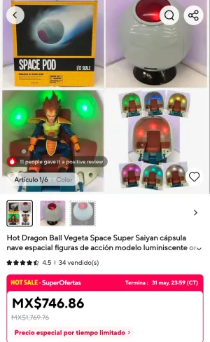 CÁPSULA SAIYAJIN CON LUZ LED