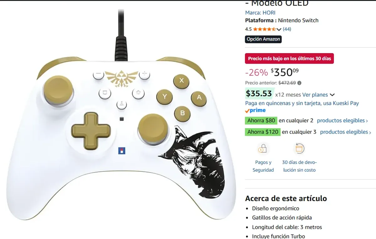 CONTROL ALÁMBRICO DE ZELDA