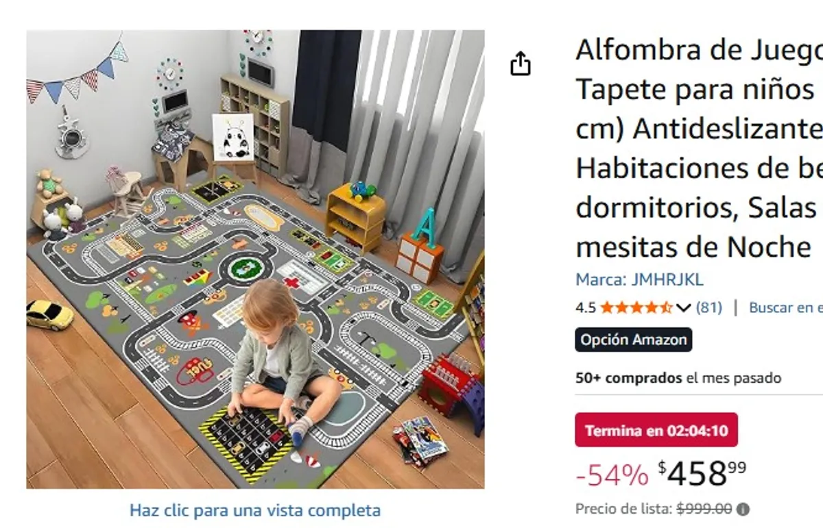 Alfombra de Juego para niños, Tapete para niños Ciudad, (120 * 160 cm) Antideslizante, Adecuado para Habitaciones de bebés, Salones, dormitorios, Salas de Juegos y mesitas de Noche