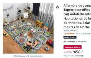 Alfombra de Juego para niños, Tapete para niños Ciudad, (120 * 160 cm) Antideslizante, Adecuado para Habitaciones de bebés, Salones, dormitorios, Salas de Juegos y mesitas de Noche