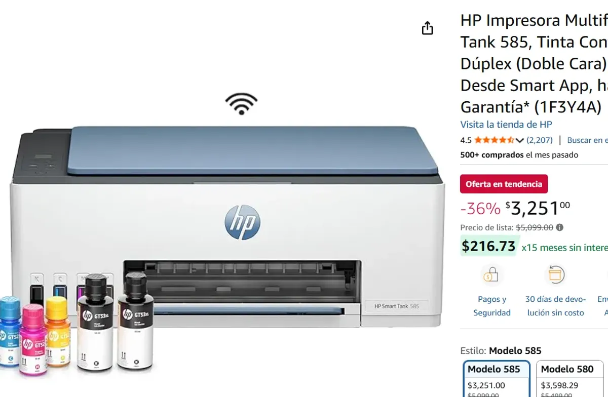 Impresora Multifuncional Smart Tank 585