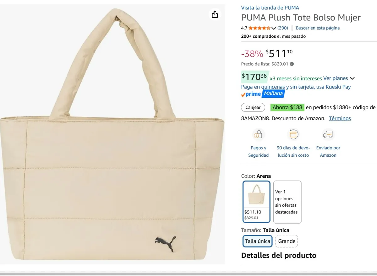 BOLSO PUMAS PA LA WAIFU Y A PRECIO DE REGALO!!! A SOLO $511!!!