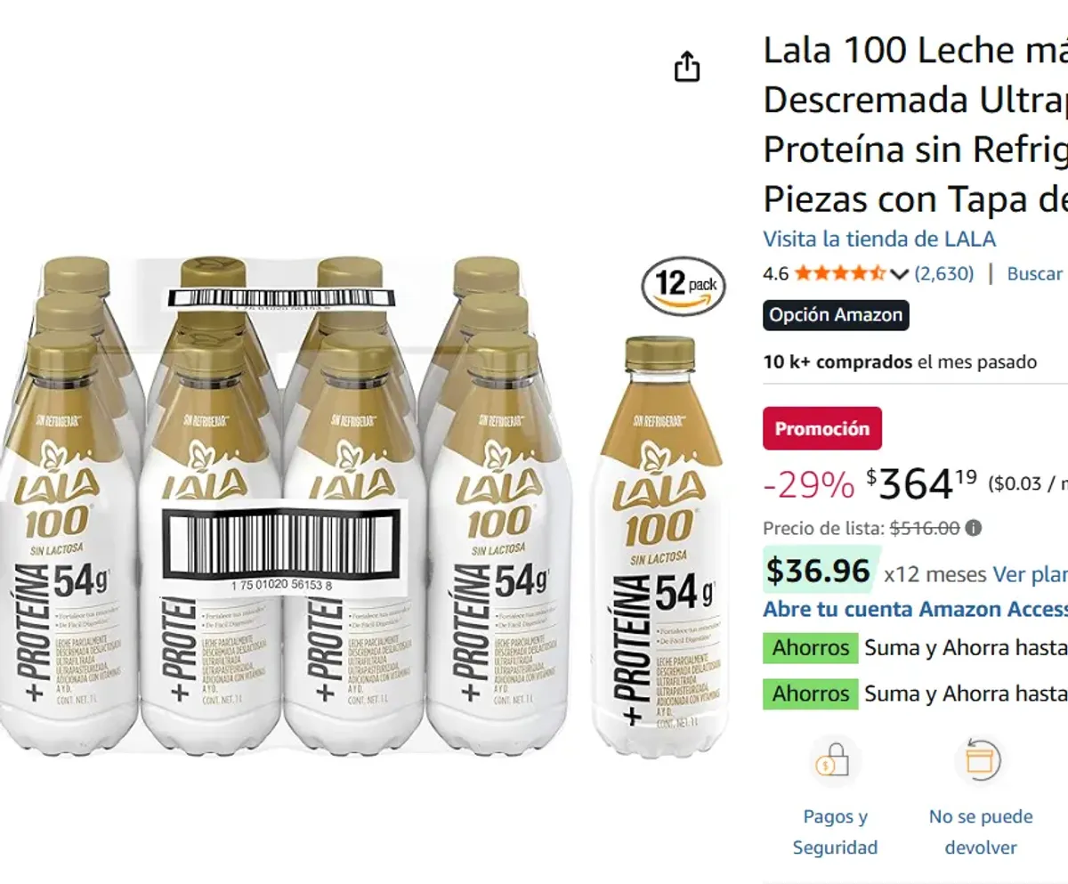 Leche  1 Paquete con 12 Piezas 