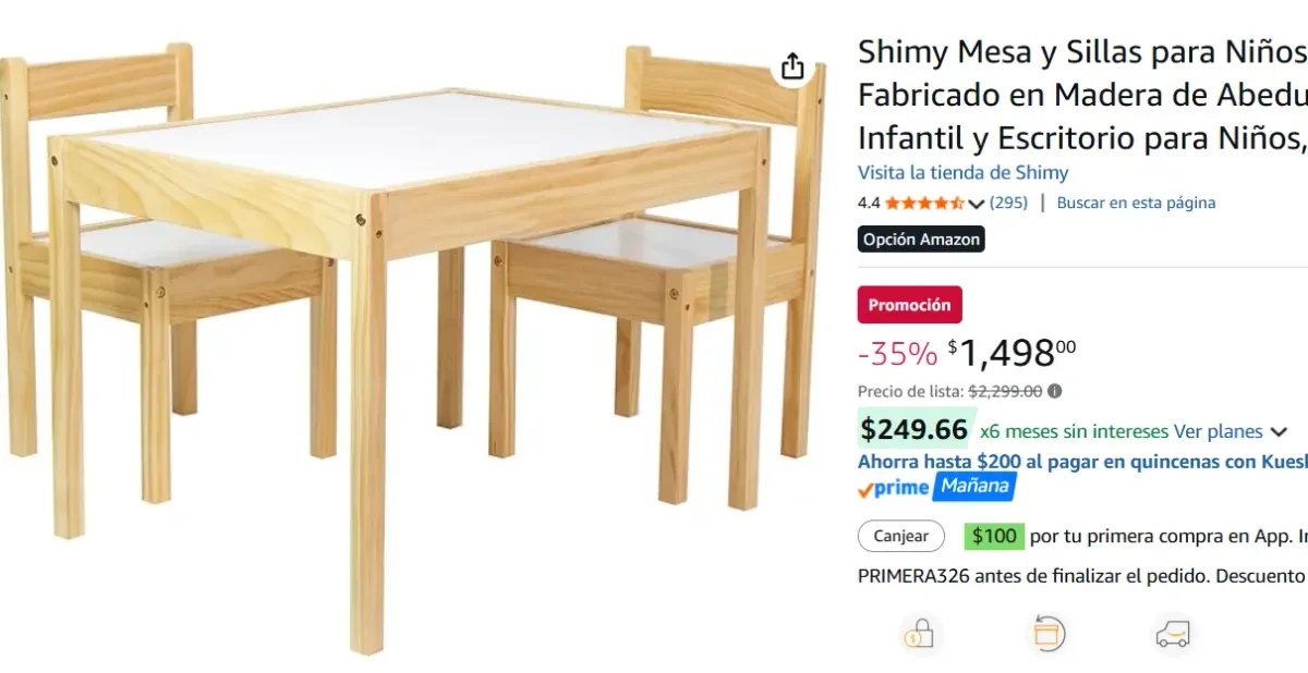 Mesa y Sillas para Niños Montessori