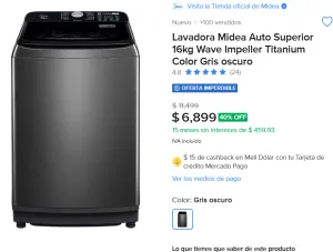 Lavadora Midea 