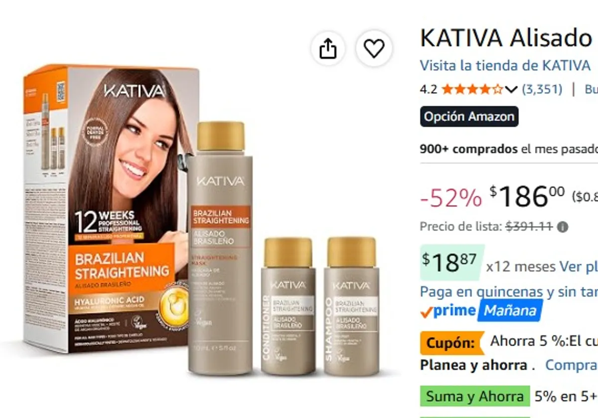 KATIVA Alisado Brasileño, 225 ml
