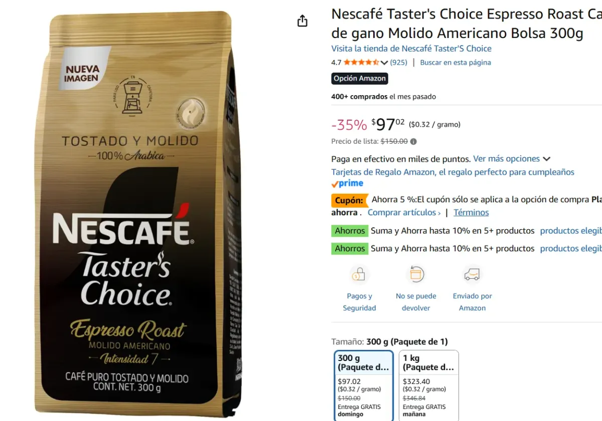 Nescafé Taster's Choice Espresso 300g