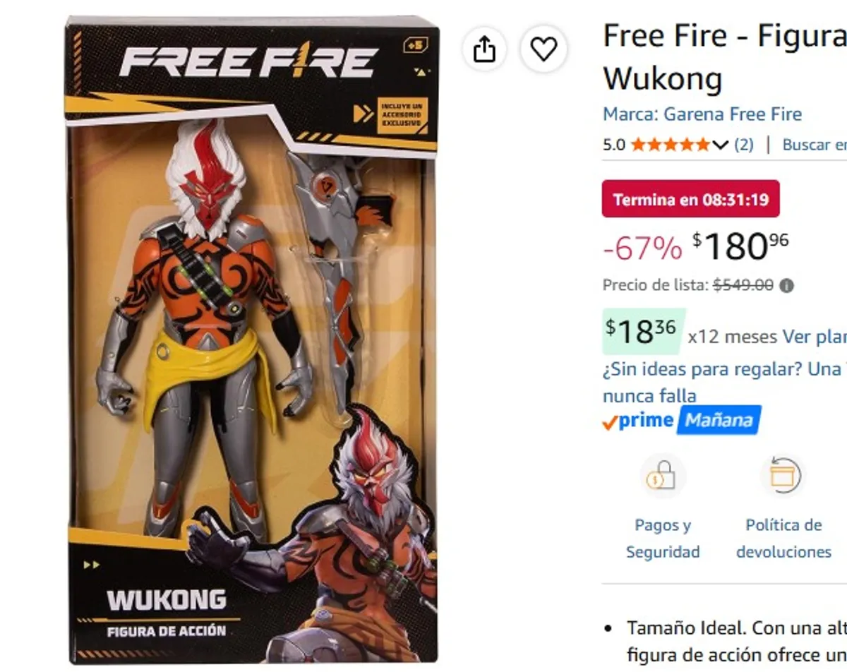 Free Fire - Figura de Acción 12" Wukong