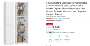 Librero Organizador, Puerta Doble Alacena, 
