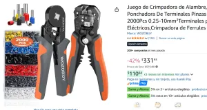 Juego de Crimpadora de Alambre, Pinza Ponchadora 
