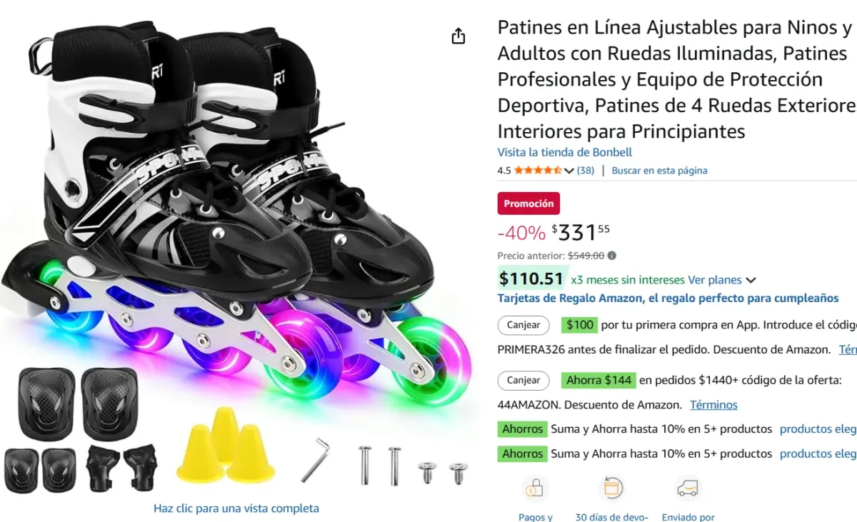 Patines en Línea Ajustables para Ninos 