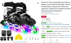 Patines en Línea Ajustables para Ninos 