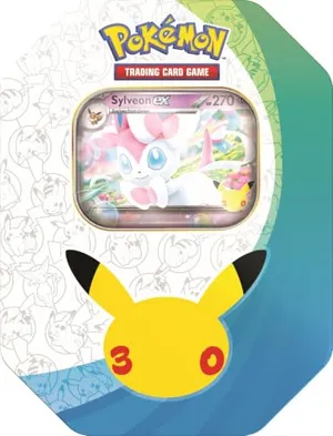 Pokémon TCG: 30TH Celebration Tin - Sylveon EX O Greninja EX (SE ENVÍA Aleatorio)