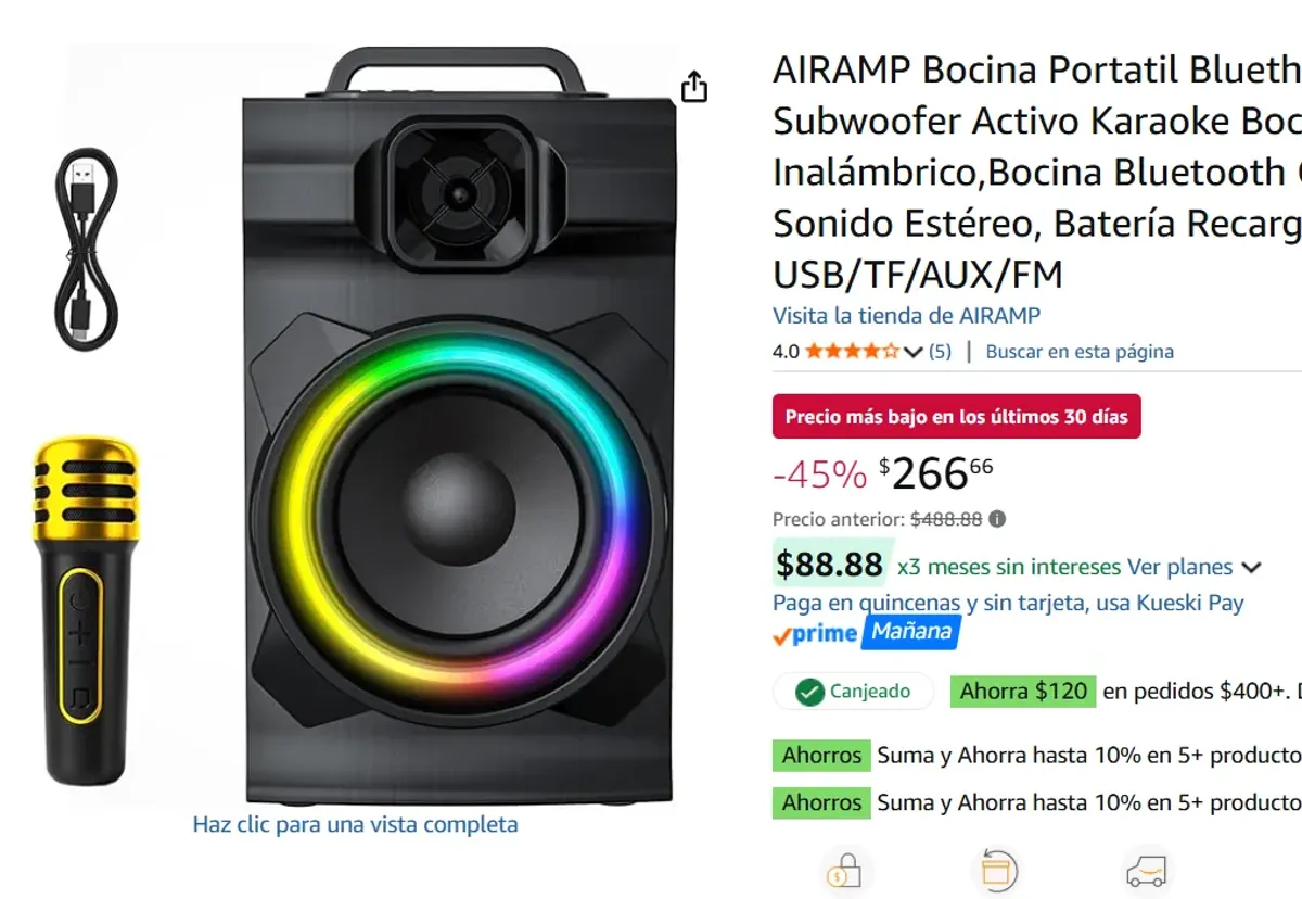 Bocina Portatil Bluethooth de 20W 