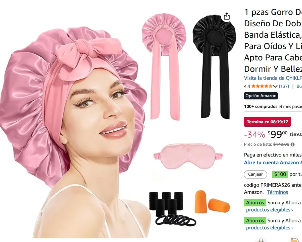 Gorro De Seda Para Dormir