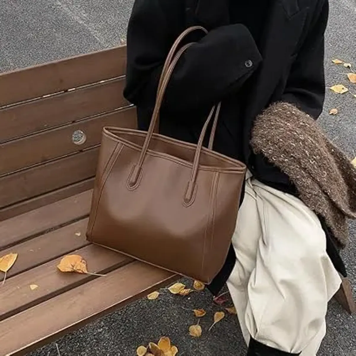 Bolso Hobo para mujer, bolso grande de piel vegana, bolso de hombro y bolso para mujer