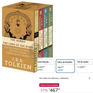 J.R.R. Tolkien 4-Book Boxed Set: The Hobbit and the Lord of the Rings: The Hobbit, the Fellowship of the Ring, the Two Towers, the Return of the King