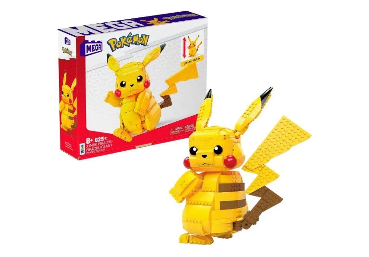 Mega Brands Pokémon Jumbo Pikachu Juguete de Construcción para niños de 8 años en adelante