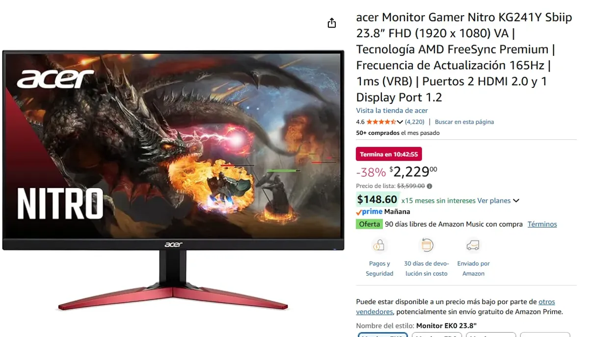 monitor acer nitro 