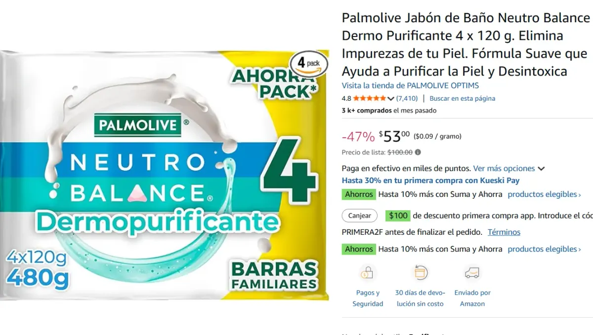 Jabón de Baño Neutro Balance Dermo Purificante 4 x 120 g