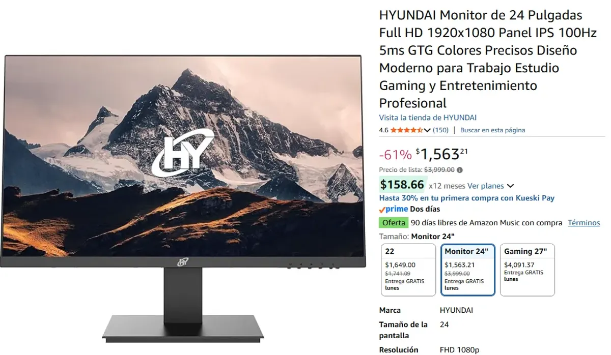 MONITOR HYUNDAI CON DESCUENTAZO
